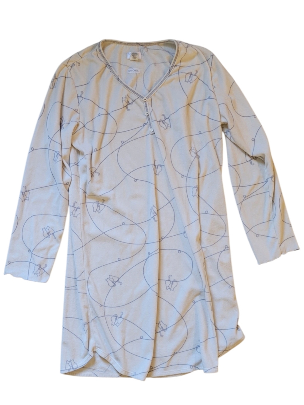CLAUDEL Fleece Cat Theme Nightgown Medium